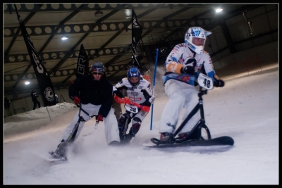 Indoor Snowscoot racing