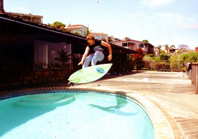 Surfing over my pool