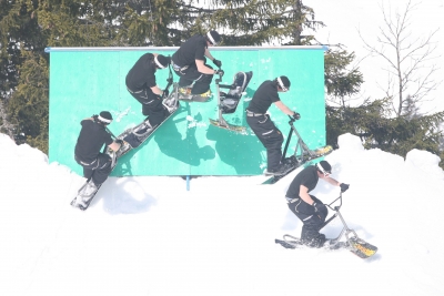 SNOWSCOOT INSANETOYS RIDER HERVE BONNEFOND WALL TAIWHIPPING IN LES CROZETS