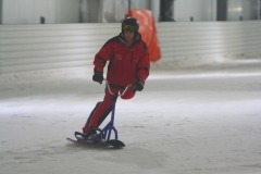Mathieu first time on snowscoot